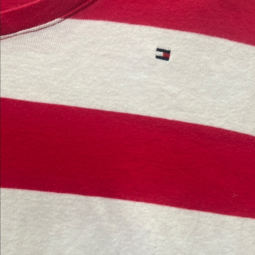 Tommy Hilfiger Women's Red and White Striped Top - Picture 2 of 6